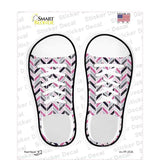 Pink|Black Chevron Pattern Novelty Shoe Outlines Sticker Decal Small