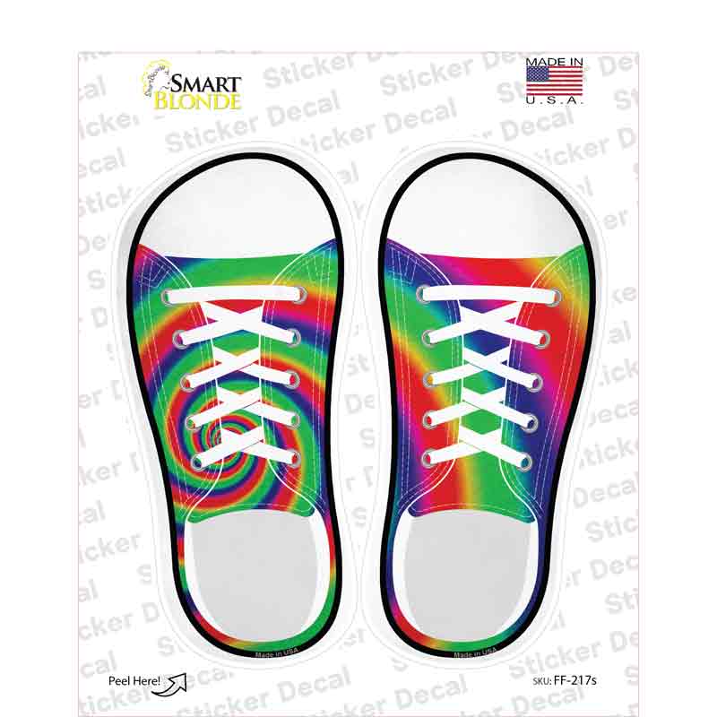 Rainbow Flag Spiral Novelty Shoe Outlines Sticker Decal Small