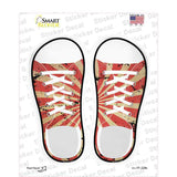 Red|Tan Sun Rays Novelty Shoe Outlines Sticker Decal Small