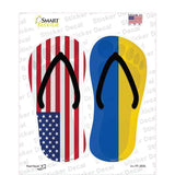 USA|Ukraine Flag Novelty Flip Flops Sticker Decal Small