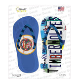 MN Flag|Timberwolves Strip Art Novelty Flip Flops Sticker Decal Small