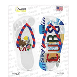 IL Flag|Cubs Strip Art Novelty Flip Flops Sticker Decal Small