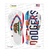 CA Flag|Dodgers Strip Art Novelty Flip Flops Sticker Decal Small