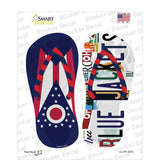 OH Flag|Blue Jackets Strip Art Novelty Flip Flops Sticker Decal Small