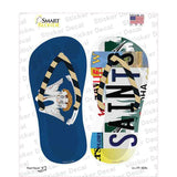 LA Flag|Saints Strip Art Novelty Flip Flops Sticker Decal Small