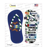 MI Flag|Michigan State Strip Art Novelty Flip Flops Sticker Decal Small