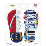 NC Flag|North Carolina Strip Art Novelty Flip Flops Sticker Decal Small