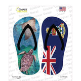 Stingray and Turtle|Cayman Islands Flag Novelty Flip Flops Sticker Decal Small