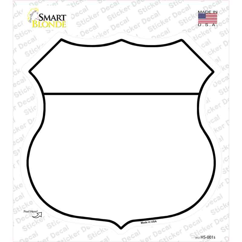 White Novelty Highway Shield Sticker Decal