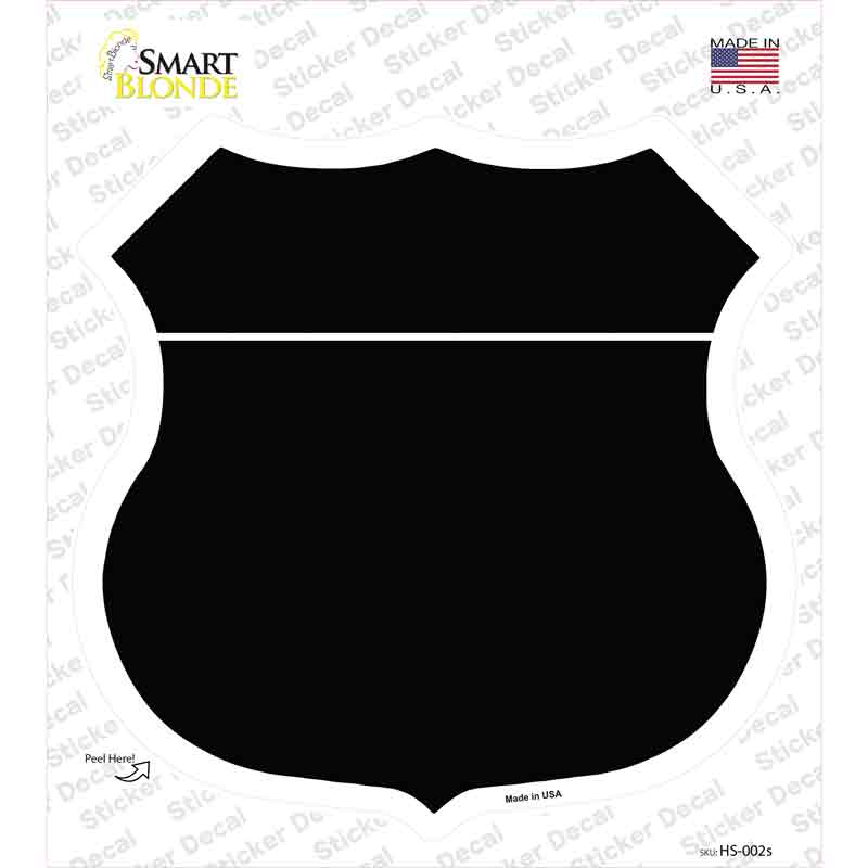 Black Novelty Highway Shield Sticker Decal