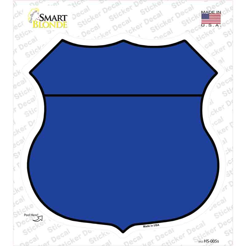 Blue Novelty Highway Shield Sticker Decal