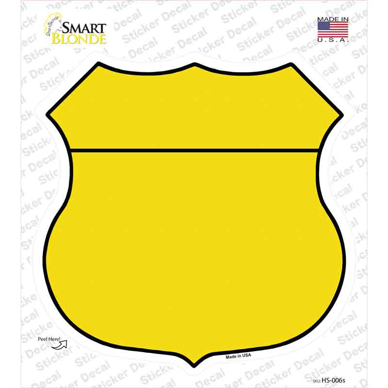 Yellow Novelty Highway Shield Sticker Decal
