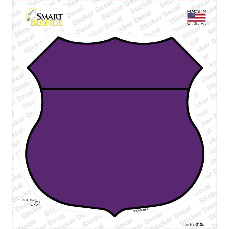 Purple Novelty Highway Shield Sticker Decal