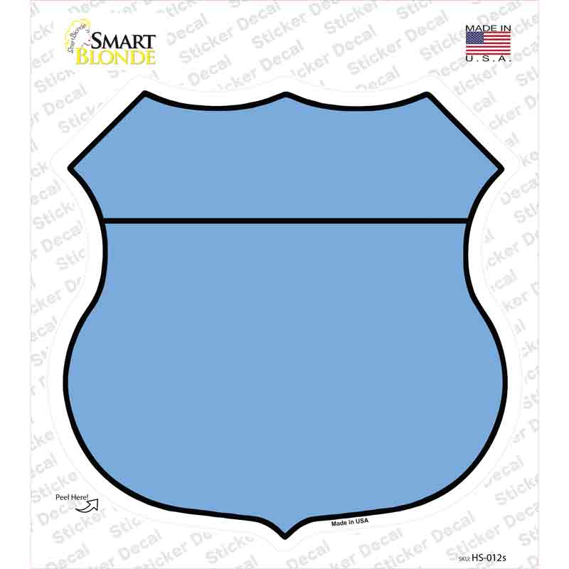 Light Blue Novelty Highway Shield Sticker Decal