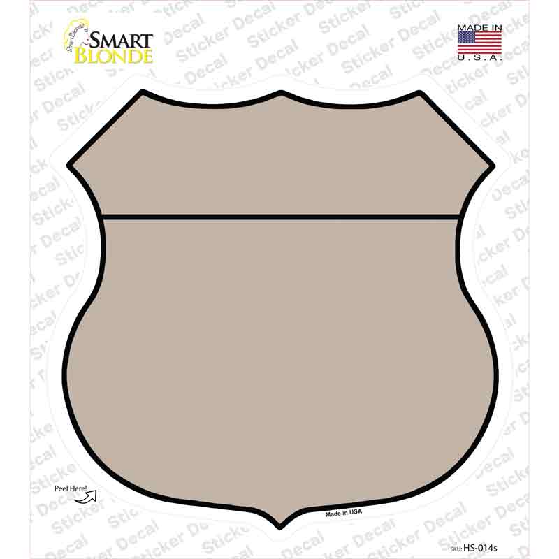 Tan Novelty Highway Shield Sticker Decal