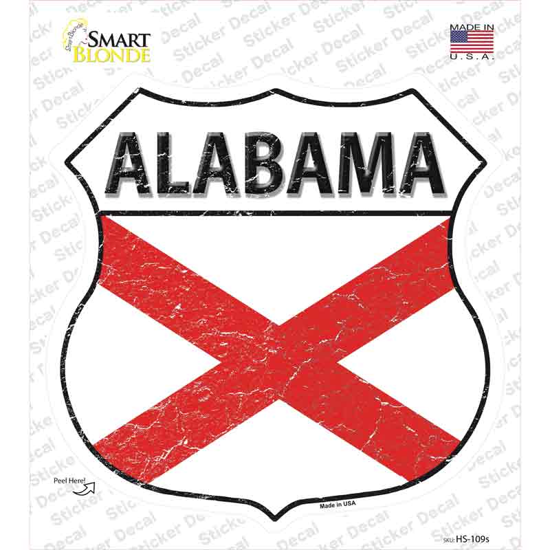 Alabama Flag Novelty Highway Shield Sticker Decal