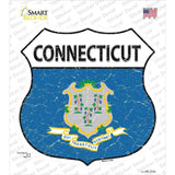 Connecticut Flag Novelty Highway Shield Sticker Decal