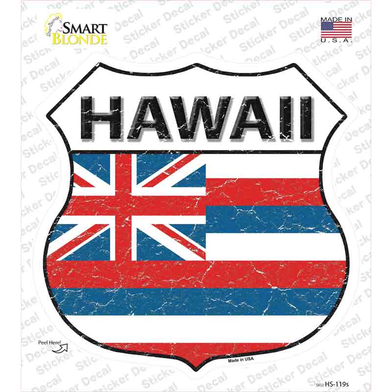 Hawaii Flag Novelty Highway Shield Sticker Decal