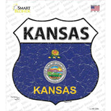 Kansas Flag Novelty Highway Shield Sticker Decal