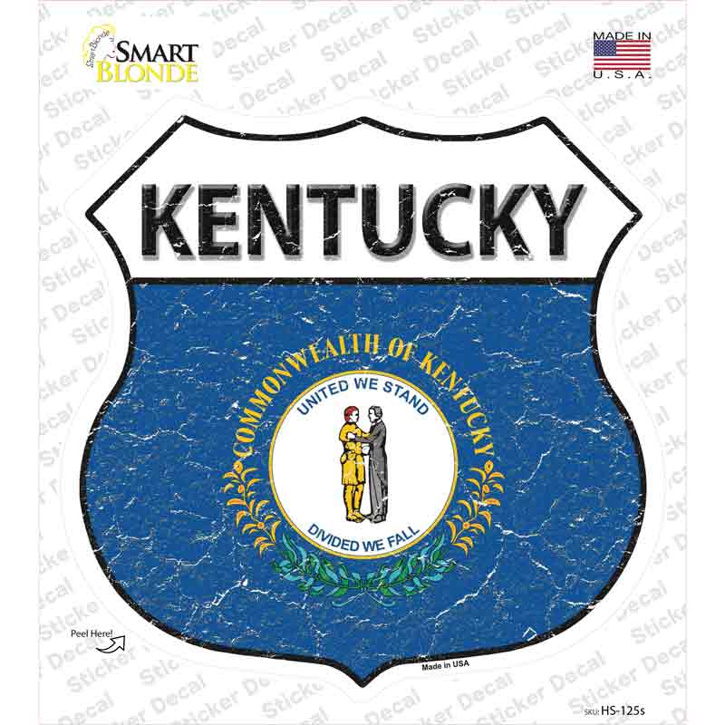 Kentucky Flag Novelty Highway Shield Sticker Decal