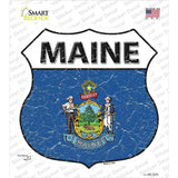 Maine Flag Novelty Highway Shield Sticker Decal