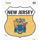 New Jersey Flag Novelty Highway Shield Sticker Decal