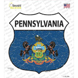 Pennsylvania Flag Novelty Highway Shield Sticker Decal
