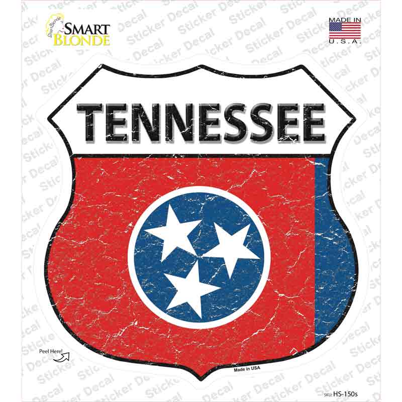 Tennessee Flag Novelty Highway Shield Sticker Decal