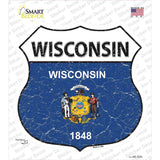 Wisconsin Flag Novelty Highway Shield Sticker Decal