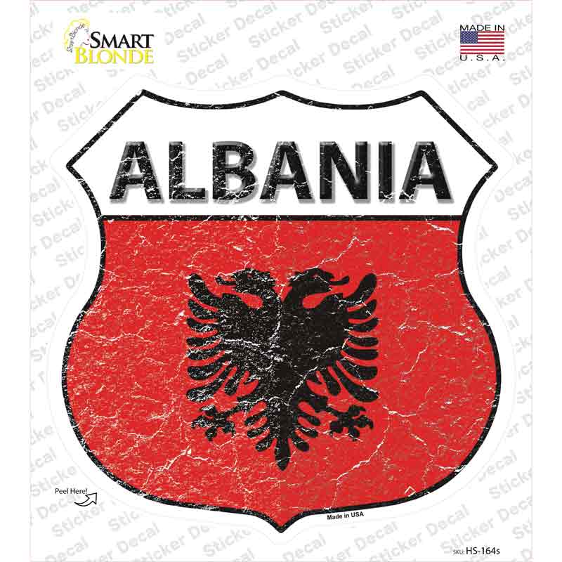 Albania Flag Novelty Highway Shield Sticker Decal