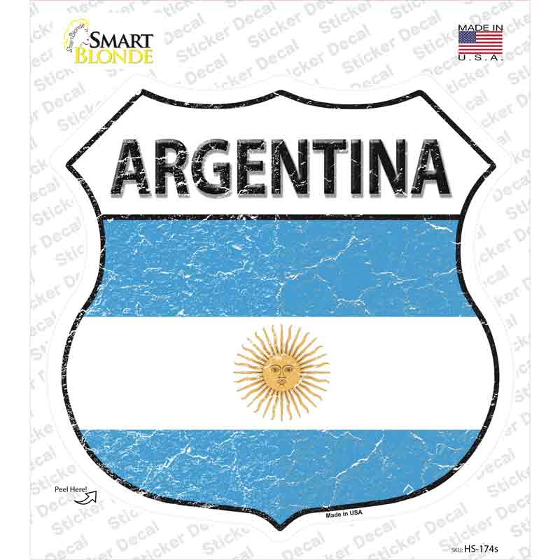 Argentina Flag Novelty Highway Shield Sticker Decal