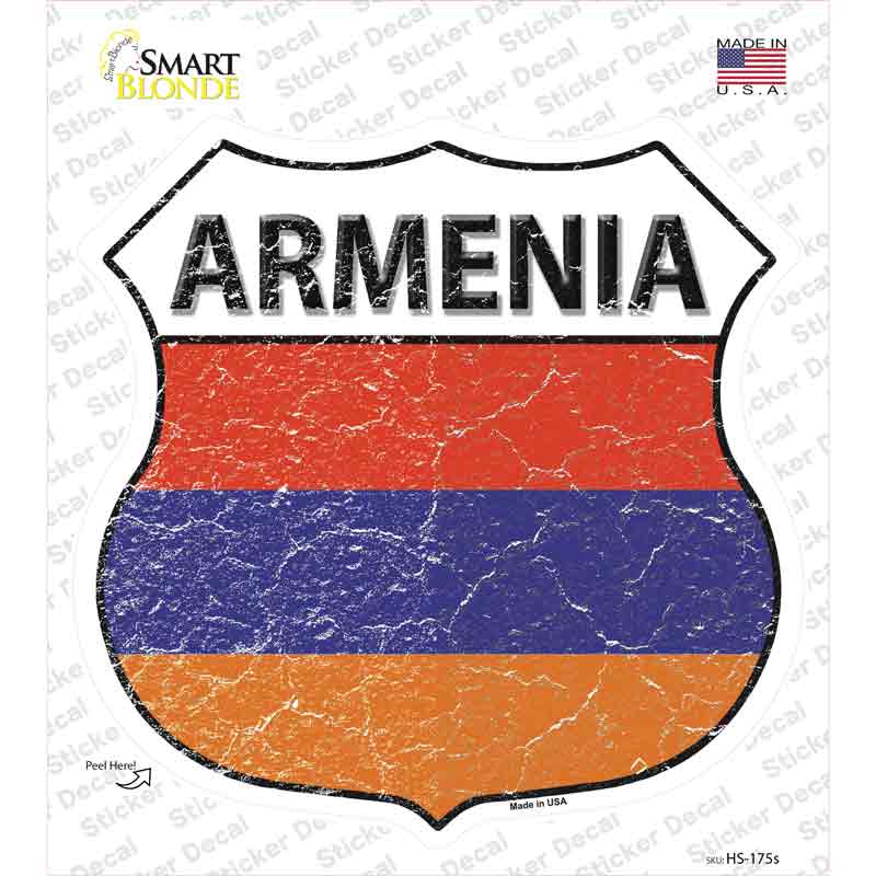 Armenia Flag Novelty Highway Shield Sticker Decal