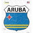 Aruba Flag Novelty Highway Shield Sticker Decal