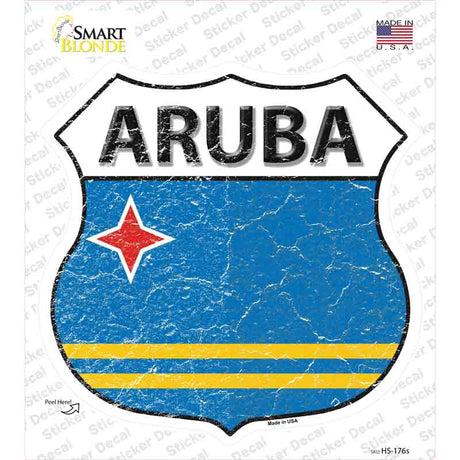 Aruba Flag Novelty Highway Shield Sticker Decal