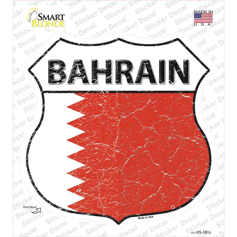 Bahrain Flag Novelty Highway Shield Sticker Decal