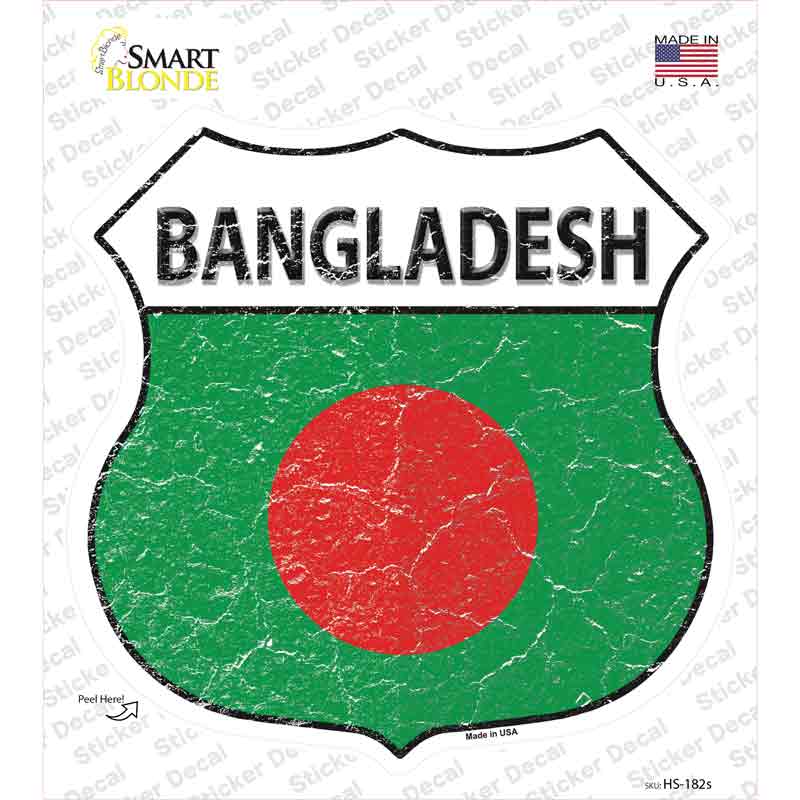 Bangladesh Flag Novelty Highway Shield Sticker Decal
