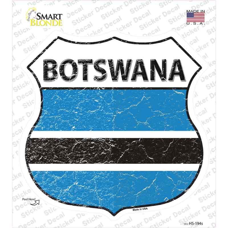 Botswana Flag Novelty Highway Shield Sticker Decal