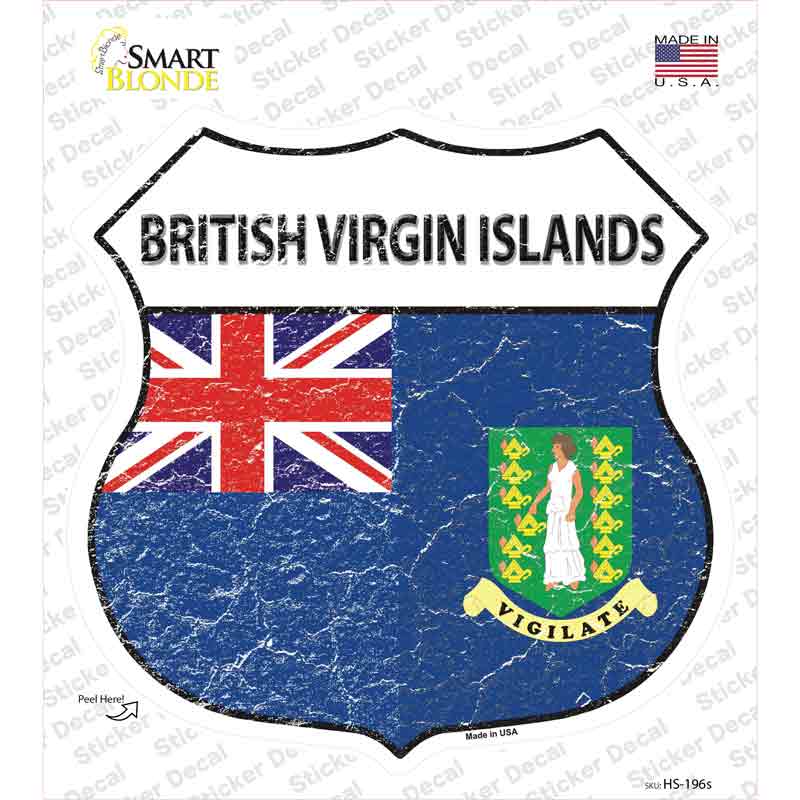British Virgin Islands Flag Novelty Highway Shield Sticker Decal