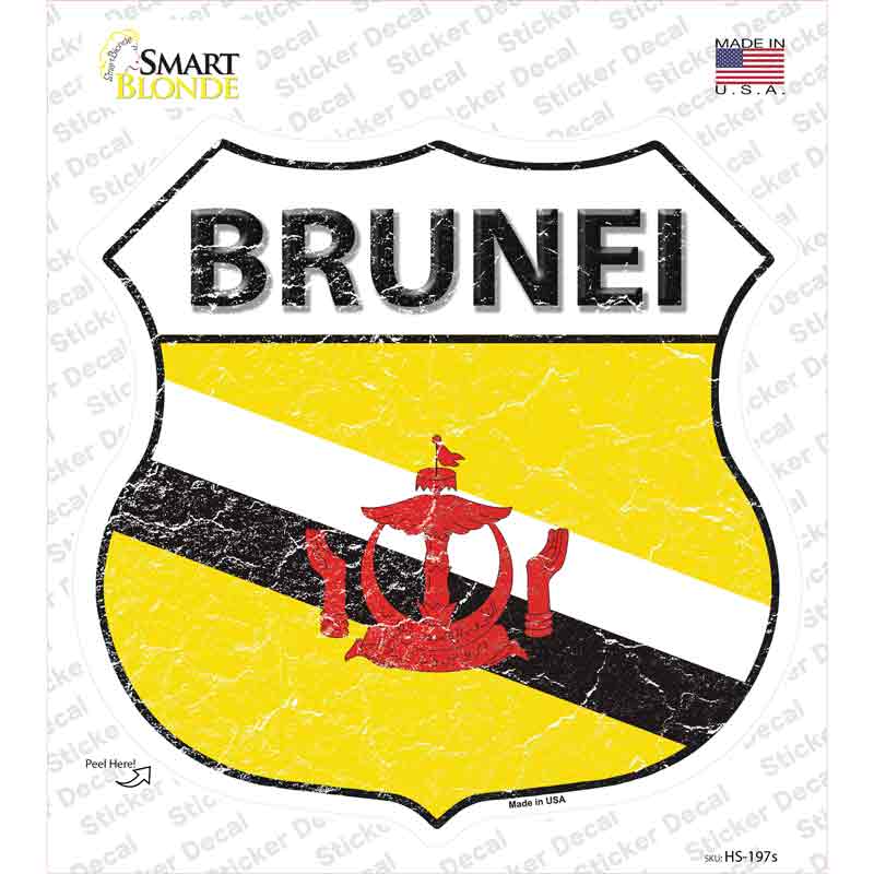 Brunei Flag Novelty Highway Shield Sticker Decal