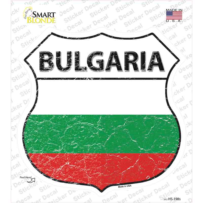 Bulgaria Flag Novelty Highway Shield Sticker Decal