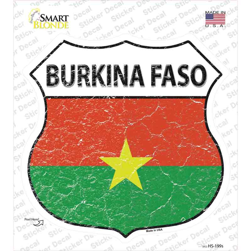 Burkina Faso Flag Novelty Highway Shield Sticker Decal