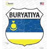Buryatia Flag Novelty Highway Shield Sticker Decal