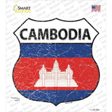 Cambodia Flag Novelty Highway Shield Sticker Decal