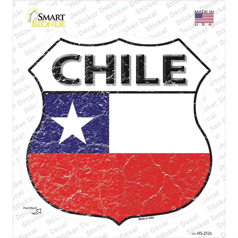 Chile Flag Novelty Highway Shield Sticker Decal