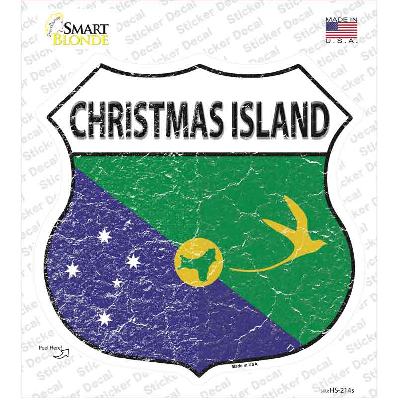 Christmas Island Flag Novelty Highway Shield Sticker Decal
