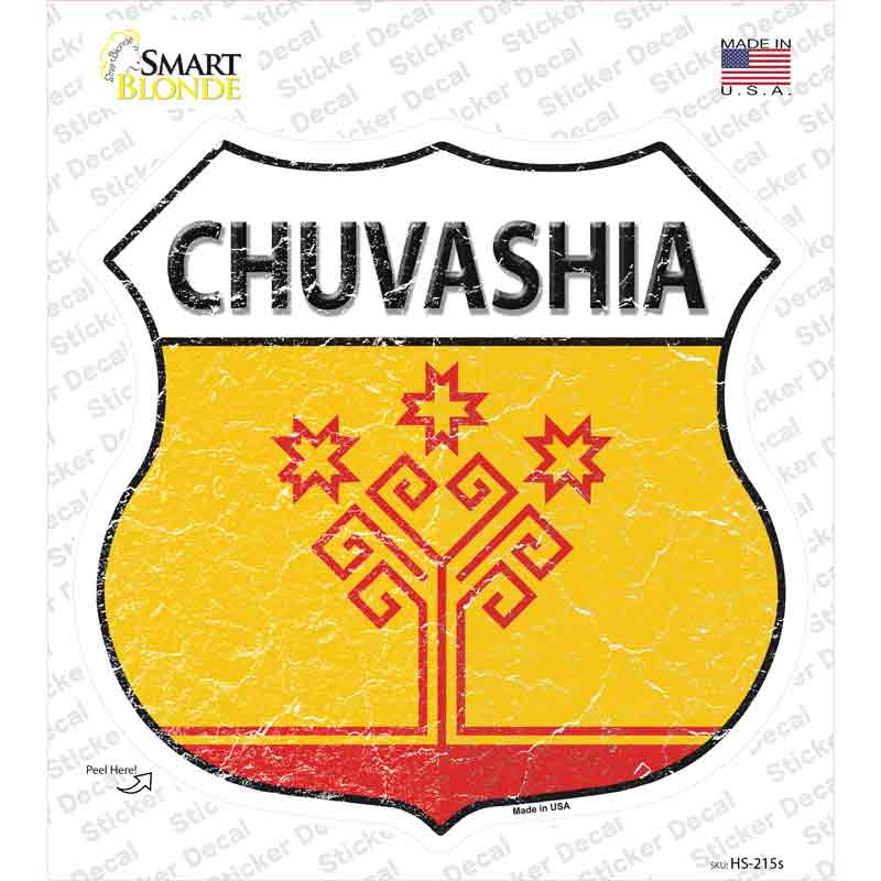 Chuvashia Flag Novelty Highway Shield Sticker Decal