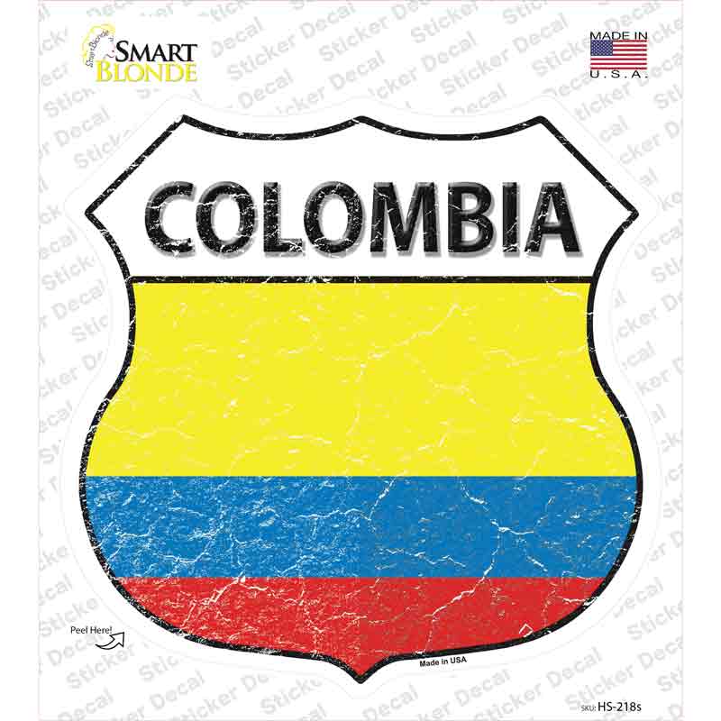 Colombia Flag Novelty Highway Shield Sticker Decal