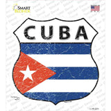 Cuba Flag Novelty Highway Shield Sticker Decal