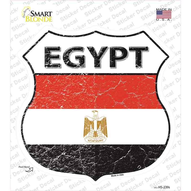 Egypt Flag Novelty Highway Shield Sticker Decal