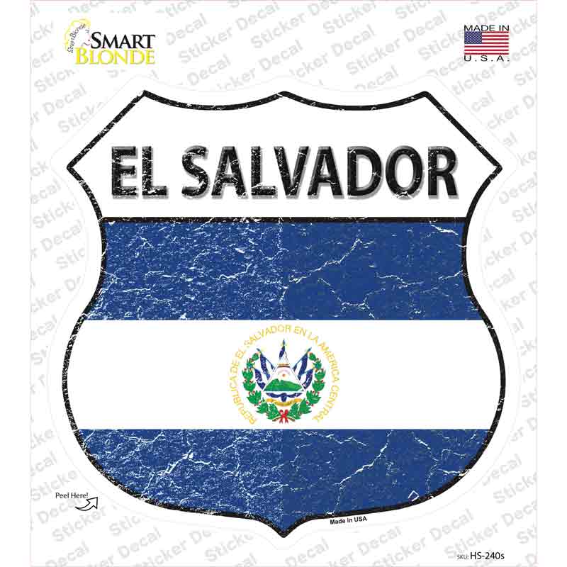 El Salvador Flag Novelty Highway Shield Sticker Decal